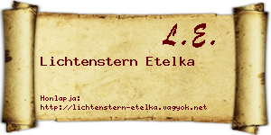 Lichtenstern Etelka névjegykártya